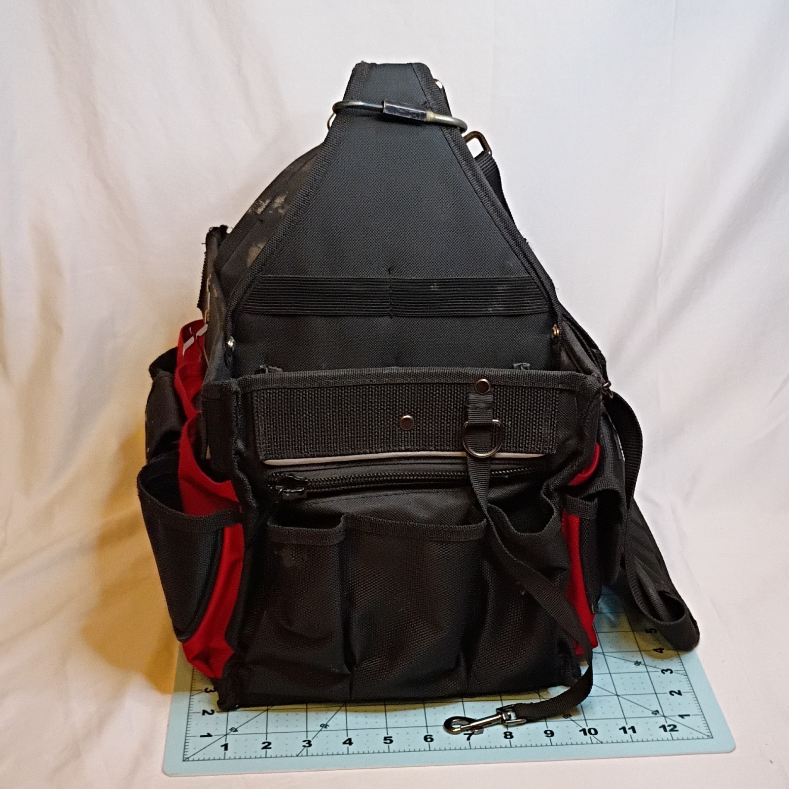 HAUTMEC 1680D Black/Red Polyester Tool Bag w/ Adjustable Shoulder Strap, 2pc