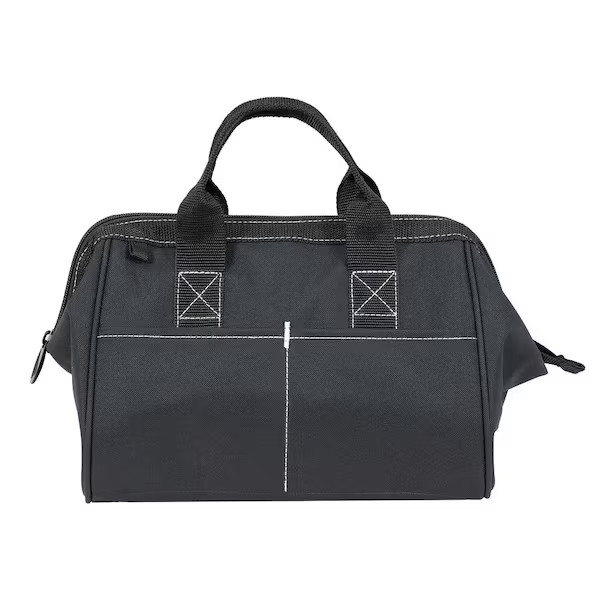 12-Inch Black Tool Storage Bag With Zipper – Double Wall Construction -9″x12″x7″