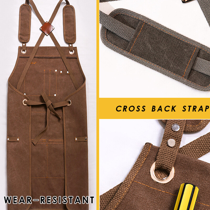 Denim Canvas Apron Adjustable Strap Work Apron For Wood Craft Man Artisan Garden
