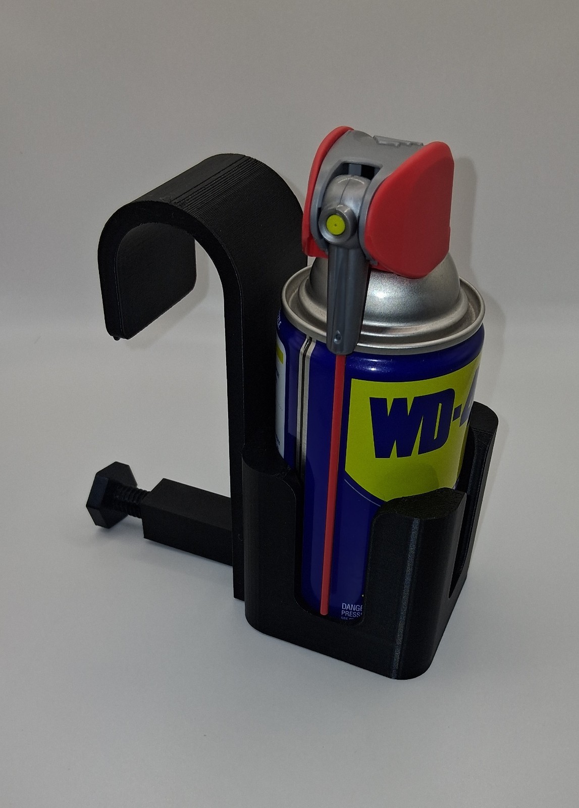Tool Box Handle Can/Bottle Holder/Hanger with Adjustable Foot for Stability.