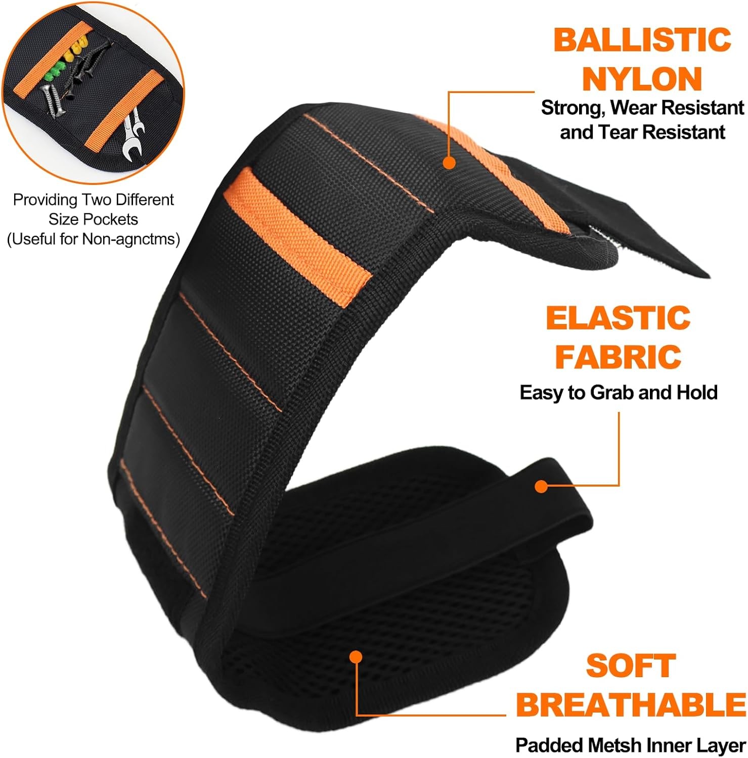 Magnetic Wristband for Tools (2-Pack)-Gift for Men, Tool Belt for Men & Women-He