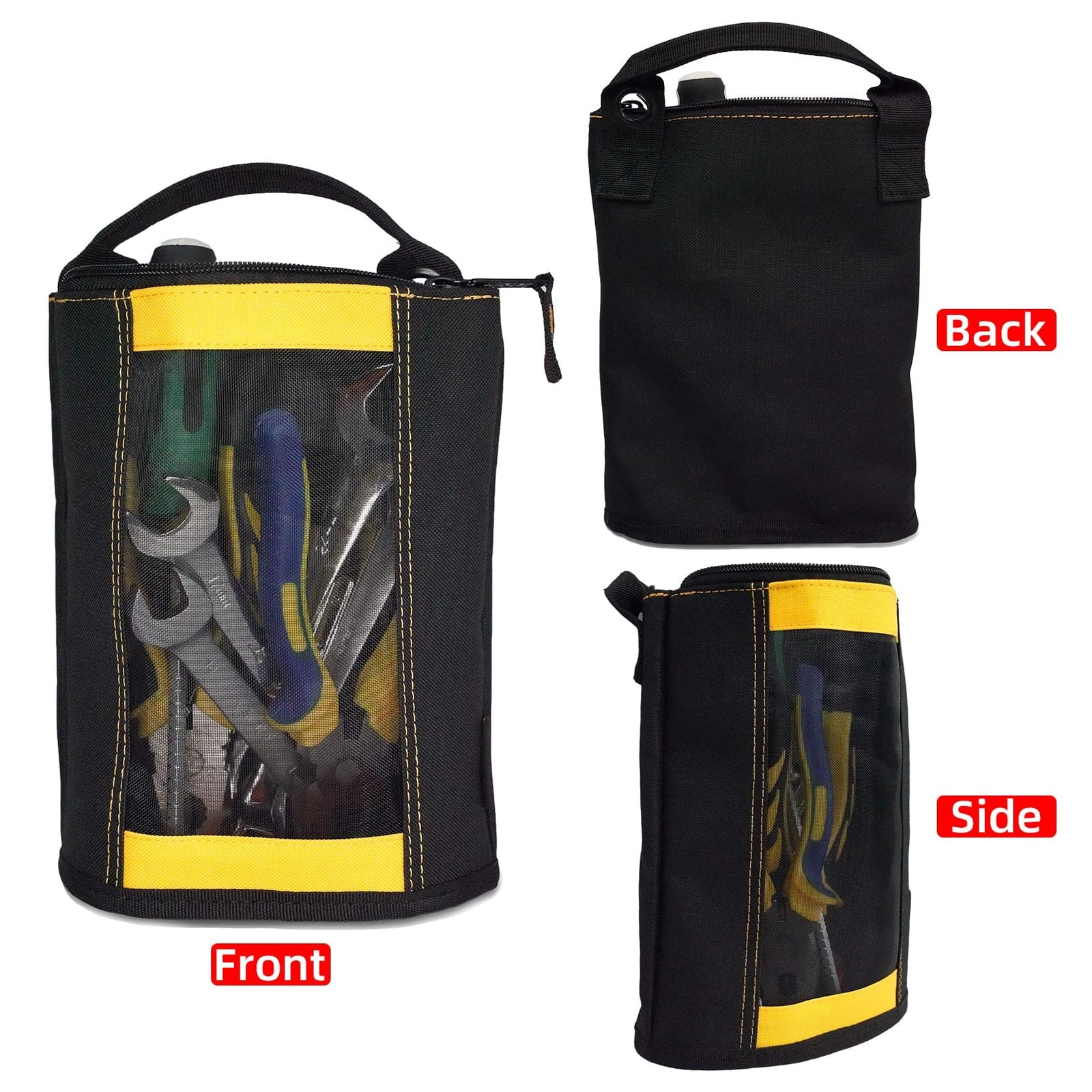 Canvas Zipper Tool Pouch Zipper Bag -Fastener bag with Mesh Window and Hangin…