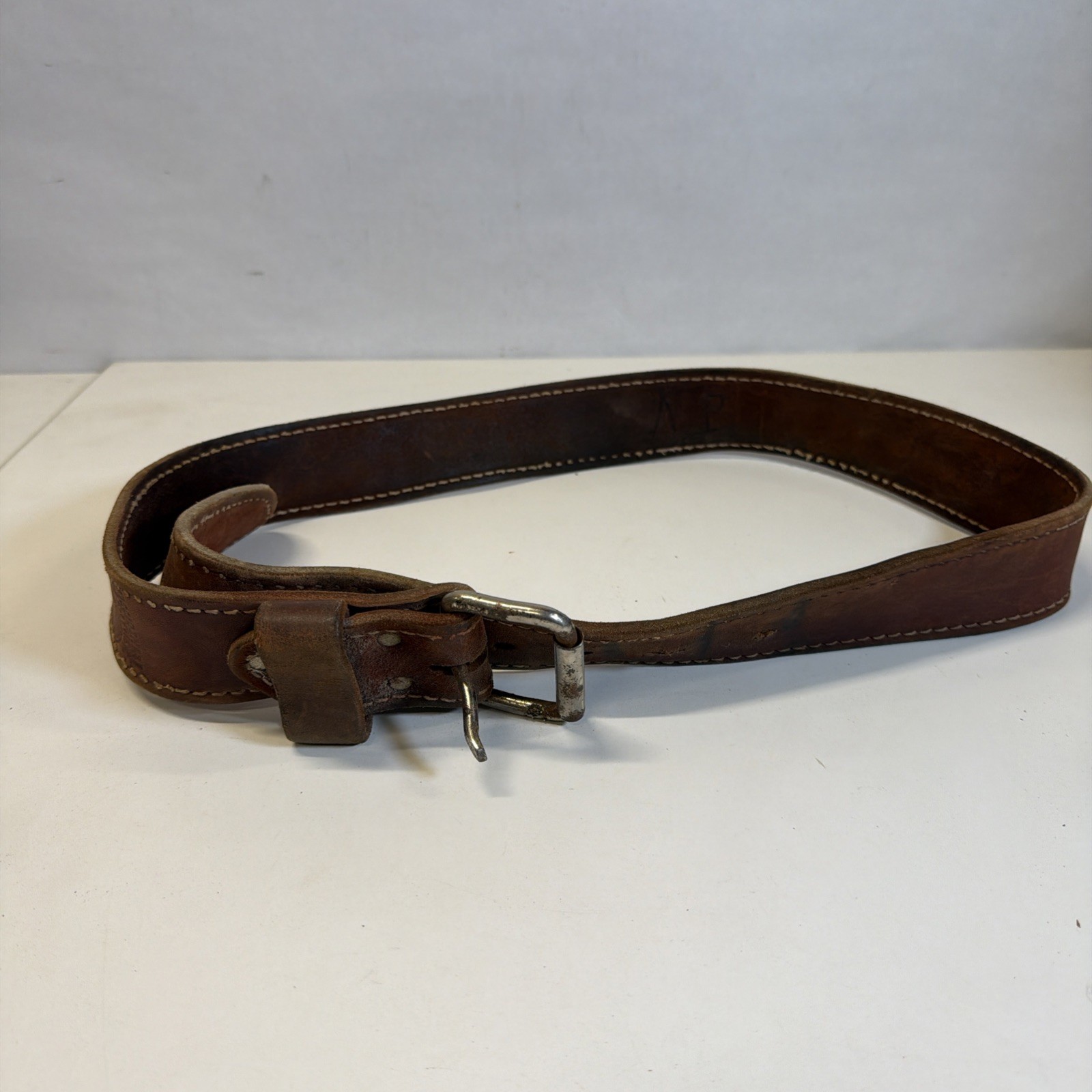 Occidental Leather Work Belt Brown 2” Wide X 44” To Farthest Hole. Overall 48”