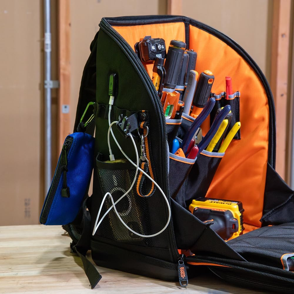 62482 Tool Backpack, Tool-Station Pro Heavy-Duty Organizer with 27 Pockets, Larg