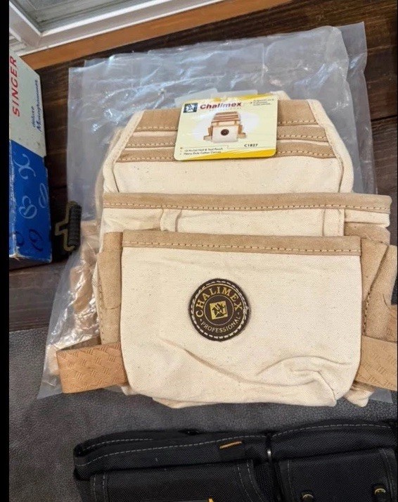 Chalimex 10 Pocket Canvas Tool Pouch, #CS1827 Heavy duty cotton canvas