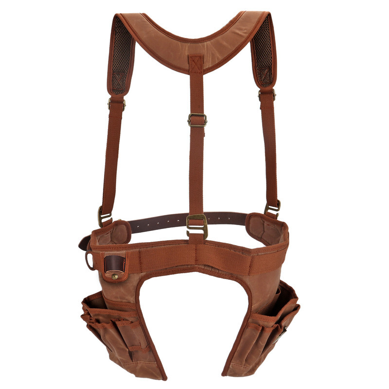 TOURBON Heavy Duty Workshop Tool Carry Suspender Bag Electrician Carpenter Pouch