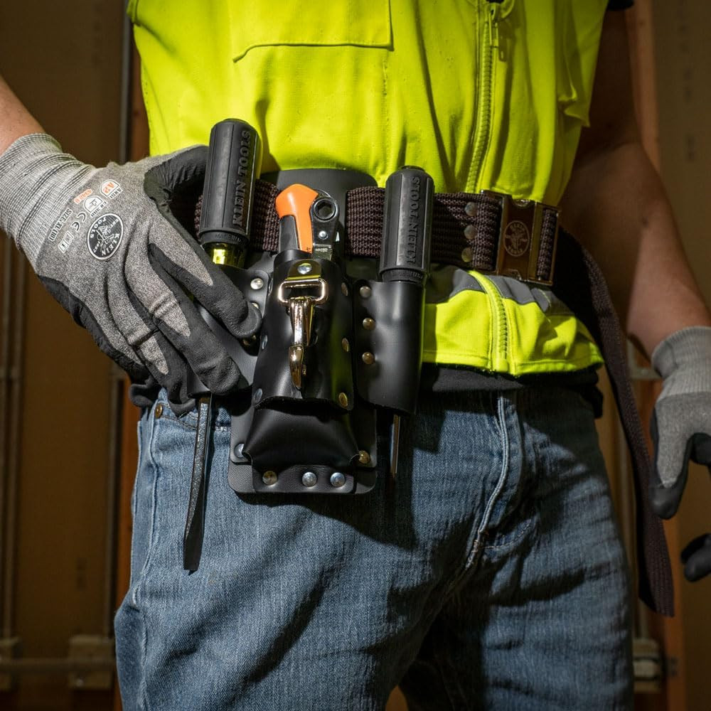 5119 Tool Pouch, Multi Tool Holder with 4 Pockets and Knife Holder Is Great for