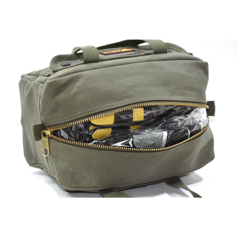 11 in. Government Issued Style Mechanics Heavy-Duty Tool Bag in Olive