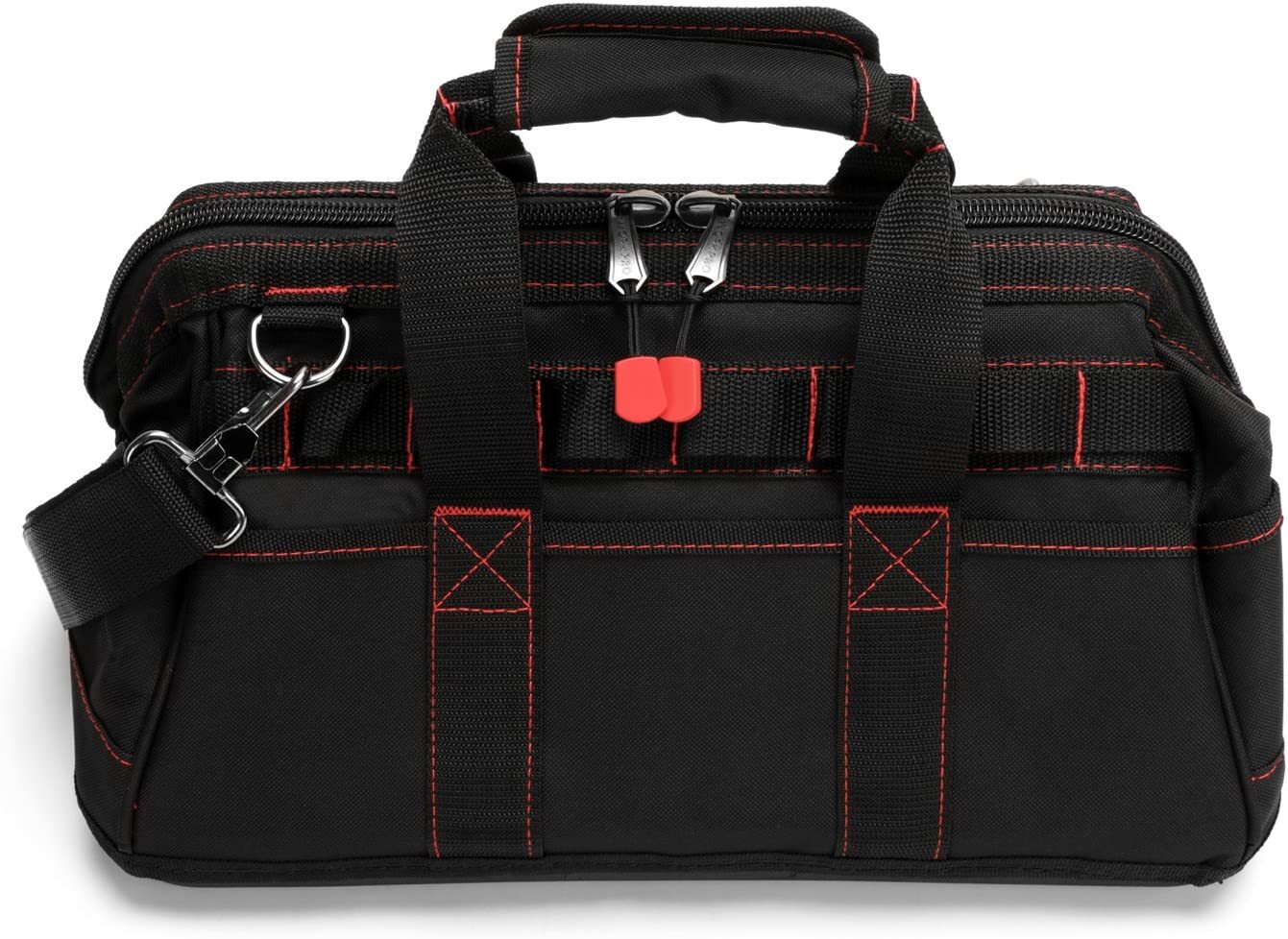 WORKPRO Close Top Wide Mouth Tool Storage Bag 16″/14″/12″ Rubber Base Pocket Bag