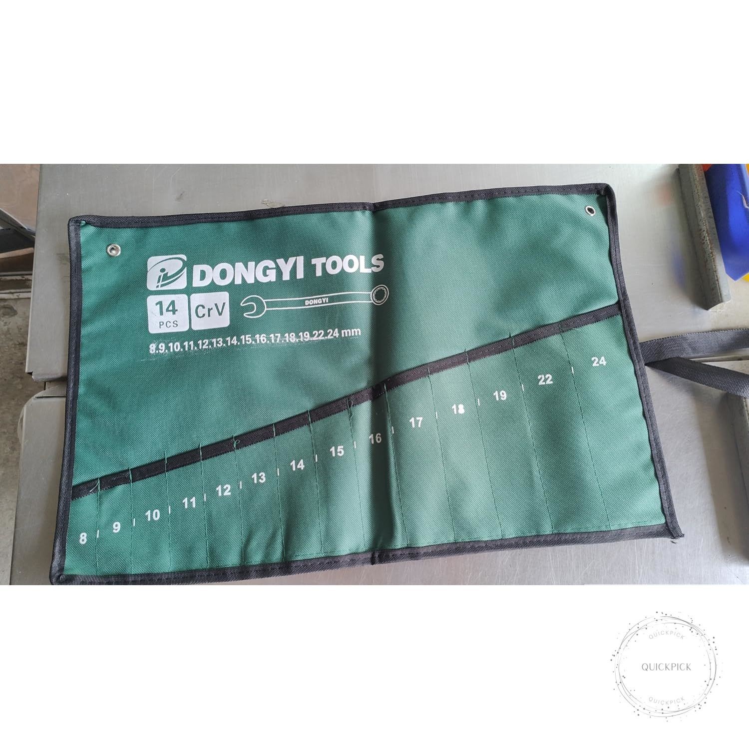 2 Pack Wrench Roll Up Pouch Wrench Set Roll Organizer 14 Pocket Slot Canvas Tool
