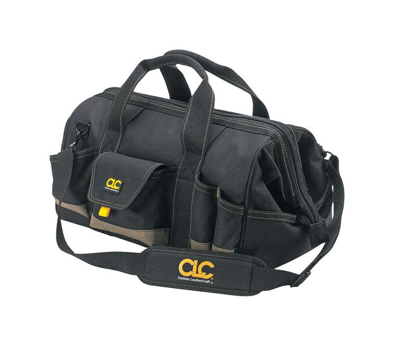 CLC 11×12 Polyester Tool Bag 25 Pocket Black/Tan