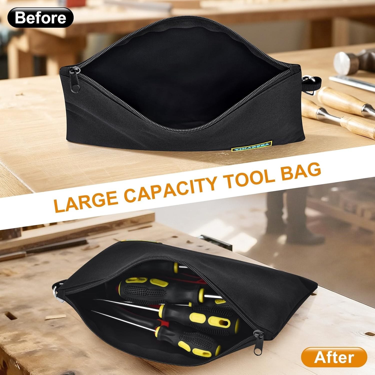 Durable Canvas Tool Organizer Pouch – Compact 11.8 x 7.9 Inch for Professionals