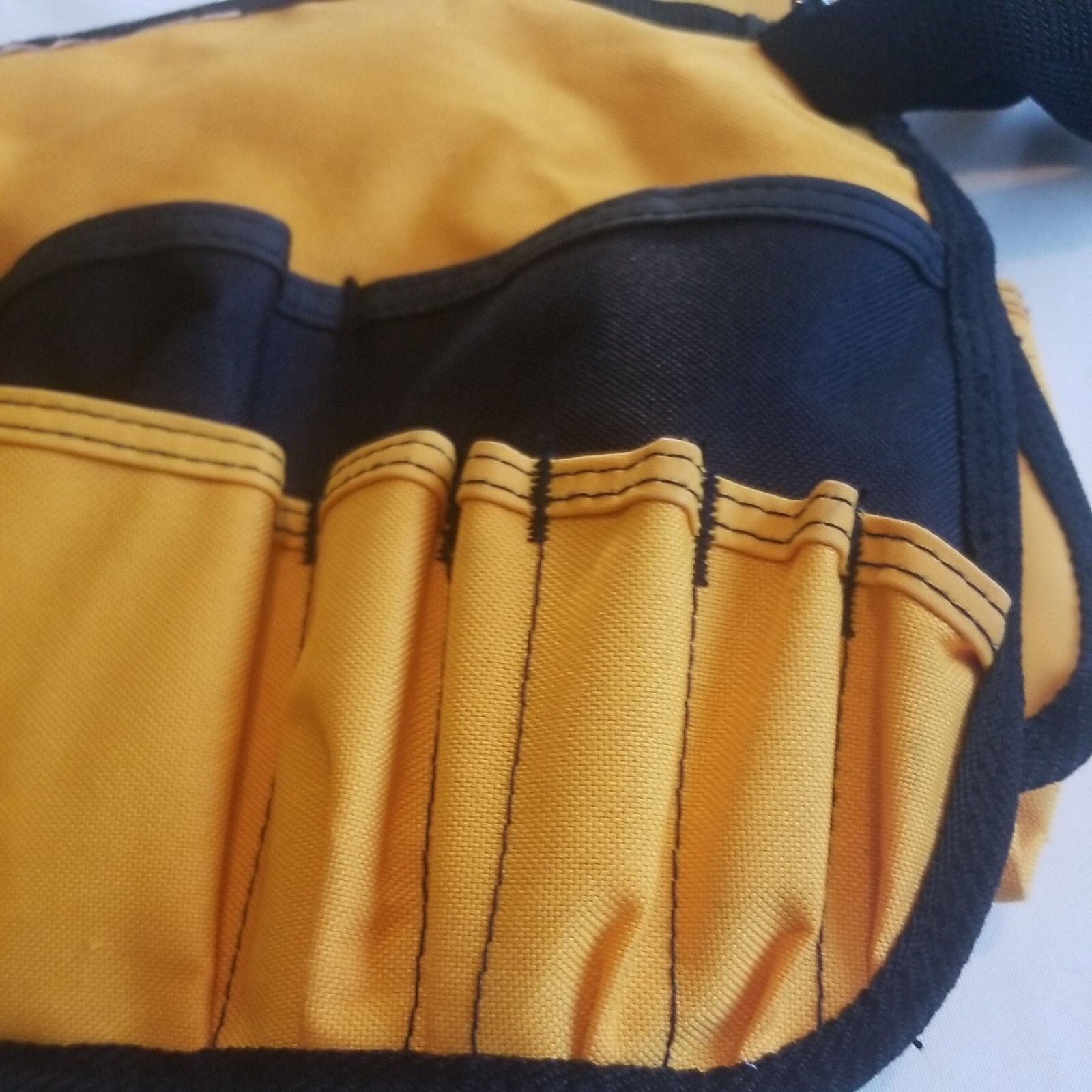 Construction Tool Belt Bag 23 pockets Canvas Yellow & Black Waist 30″to 46″