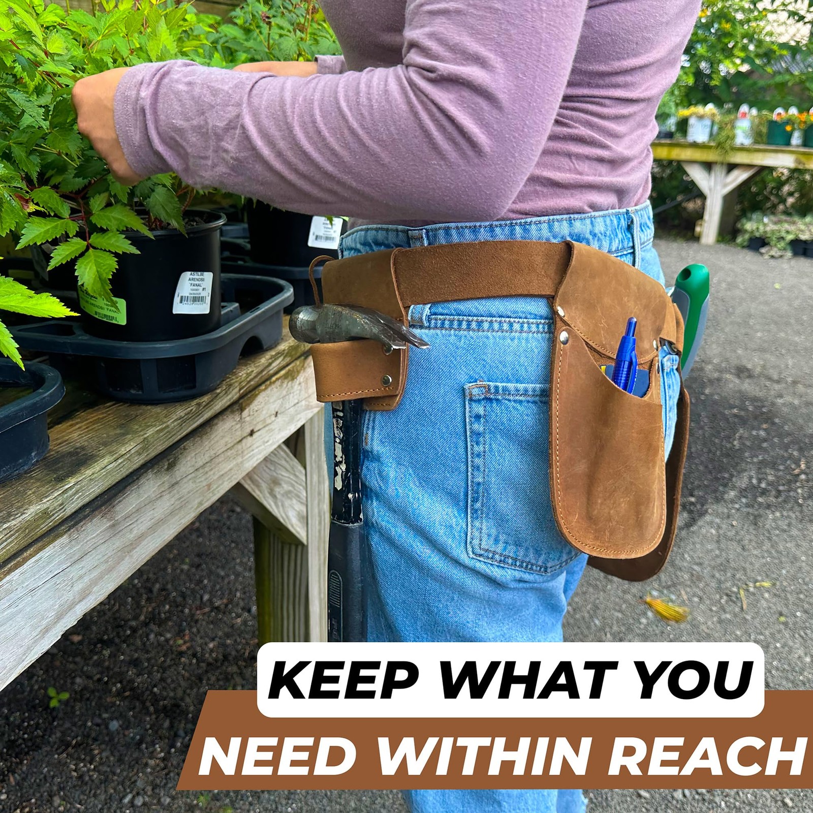Leather Garden Tool Belt for Men Women | Gardening Tool Pouch | Gardener Apro…