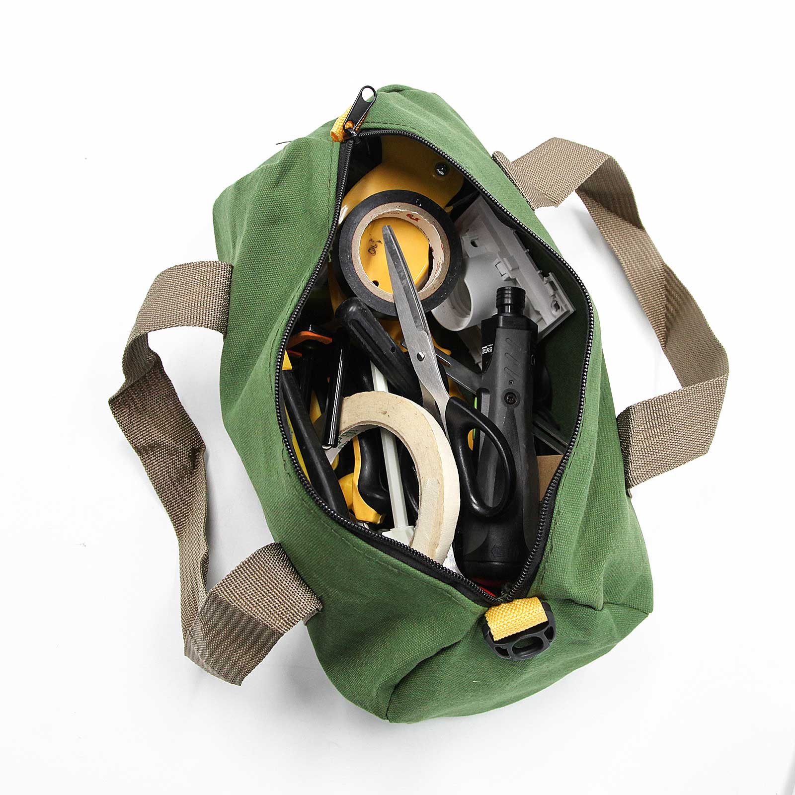 12in Heavy Duty Canvas Tool Bag with Zipper Muti-Purpose Portable Waterproof US