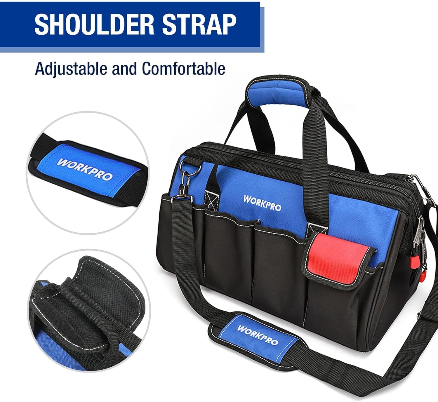 Versatile 18-Inch Tool Bag with Comfortable Shoulder Strap & Internal Loops