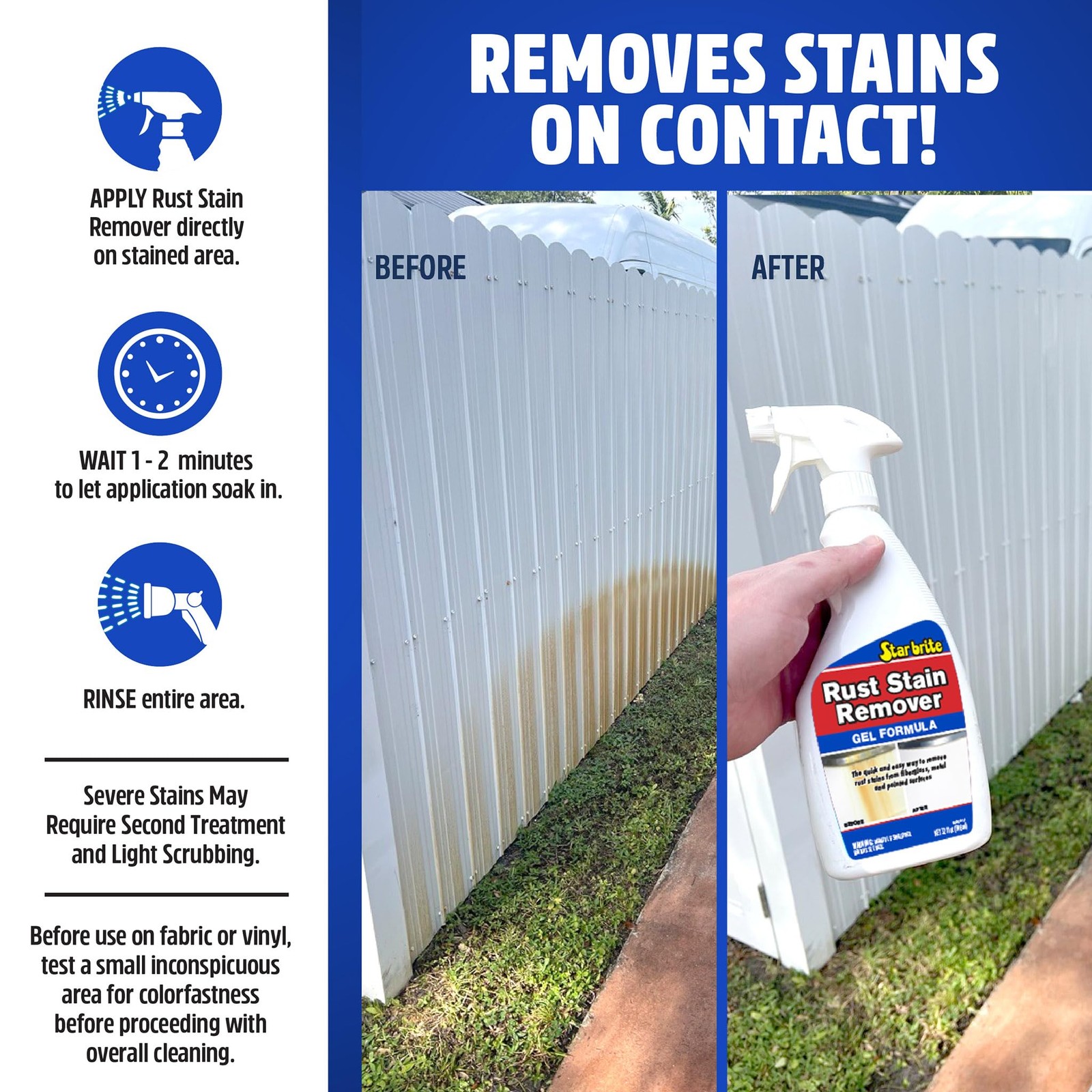 Star Brite Rust Stain Remover Gel Rust Cleaner For Fiberglass Metal Vinyl