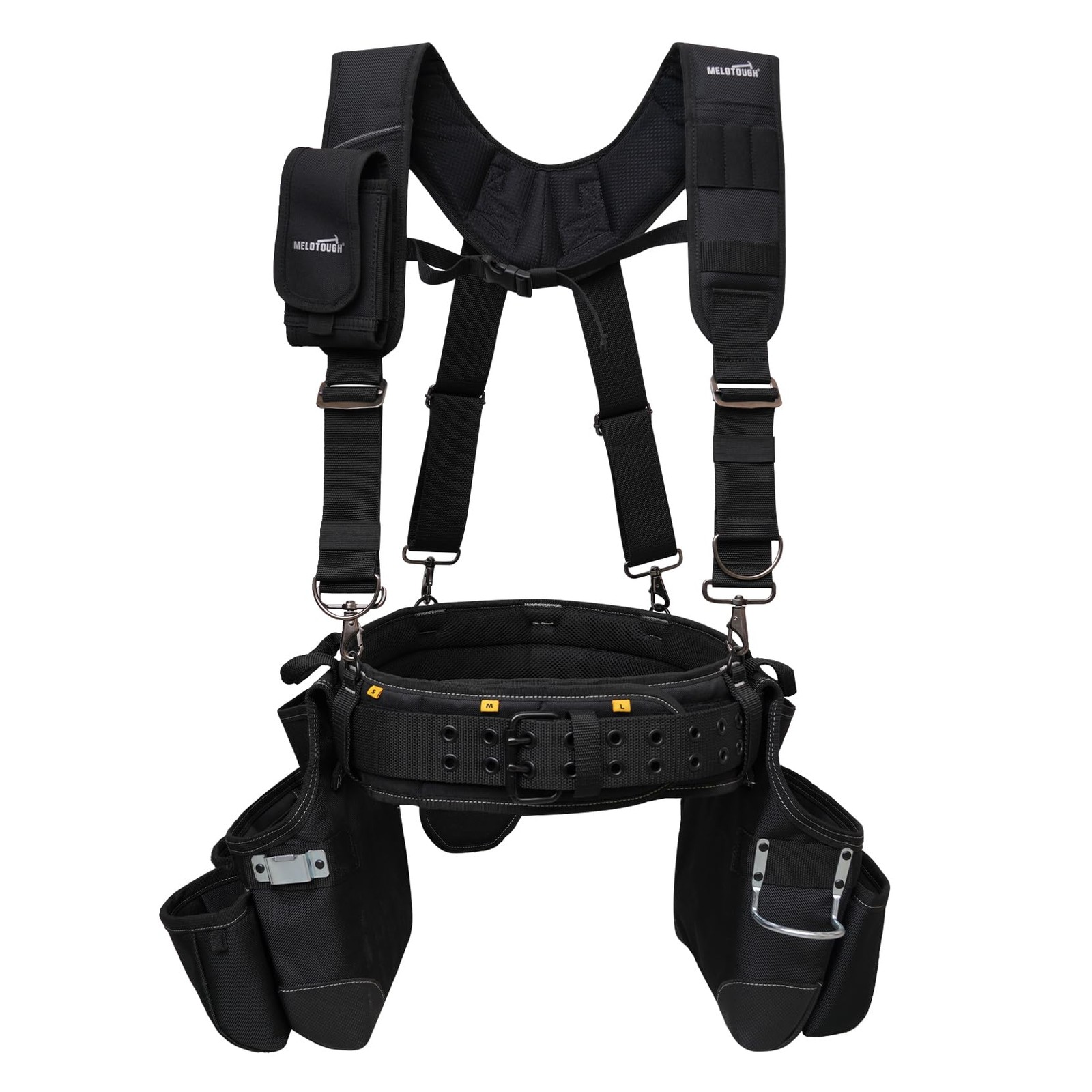 MELOTOUGH Tool Belt with Suspenders Tool Bag Supenders Framers Comb Apron Tool B