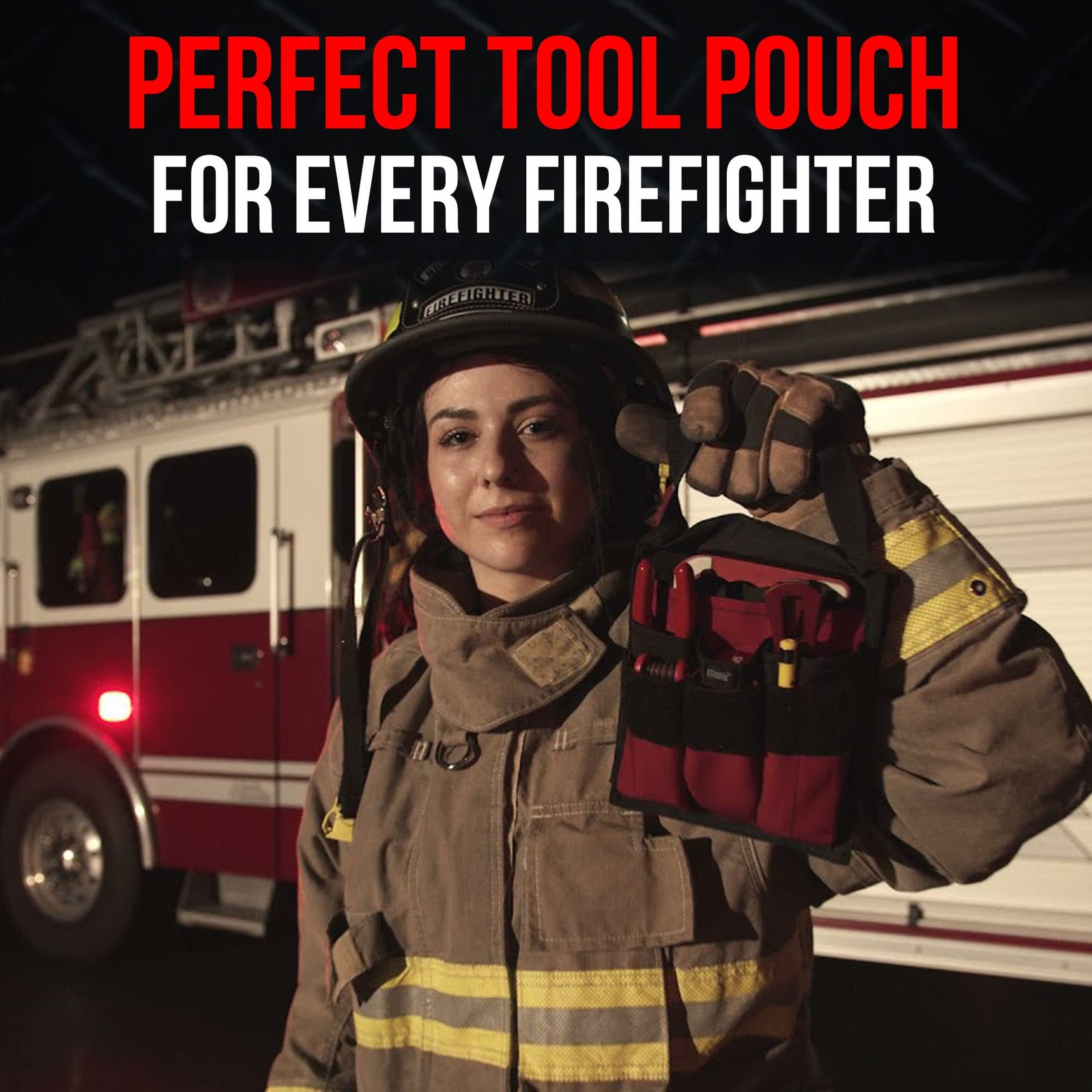 Fire Pocket Organizer Pouch Webbing Carry Handle Durable Tool Firefighter Kit