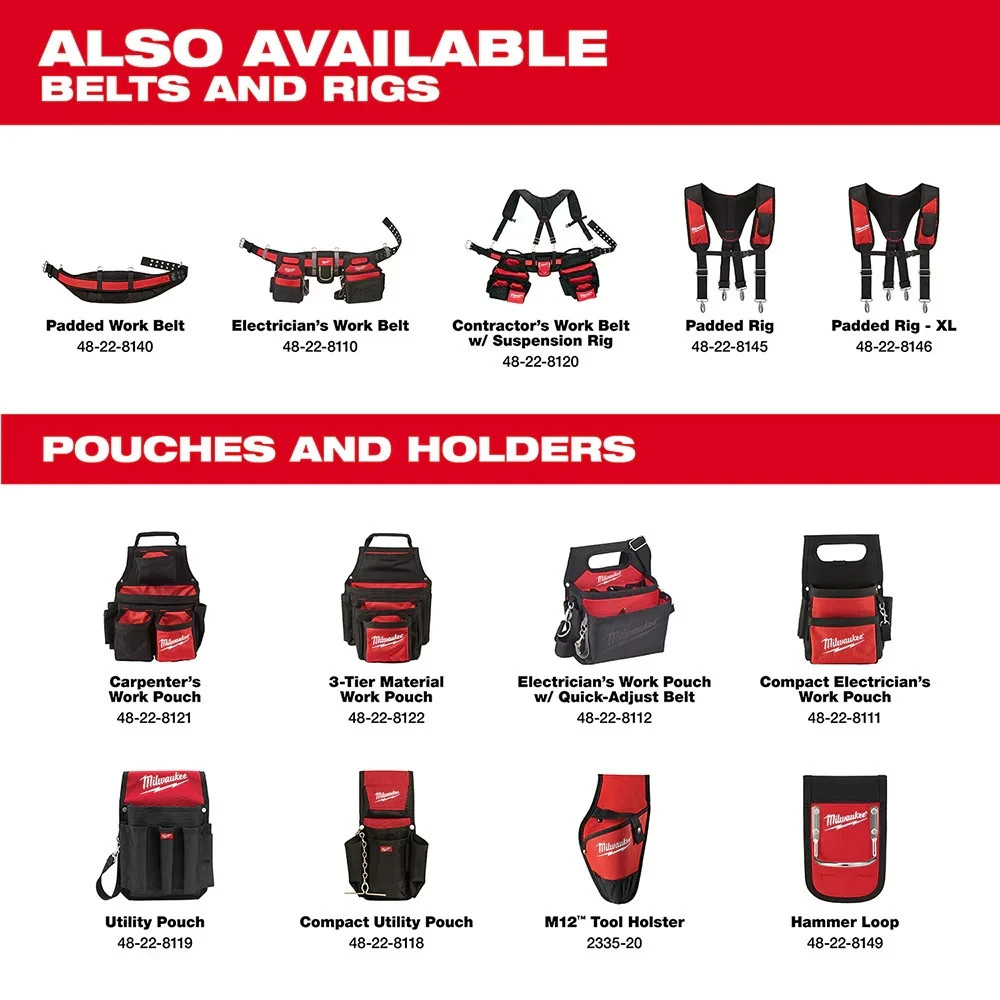 Milwaukee 48-22-8120 Contractor Work Belt with Suspension Rig (US STOCK)