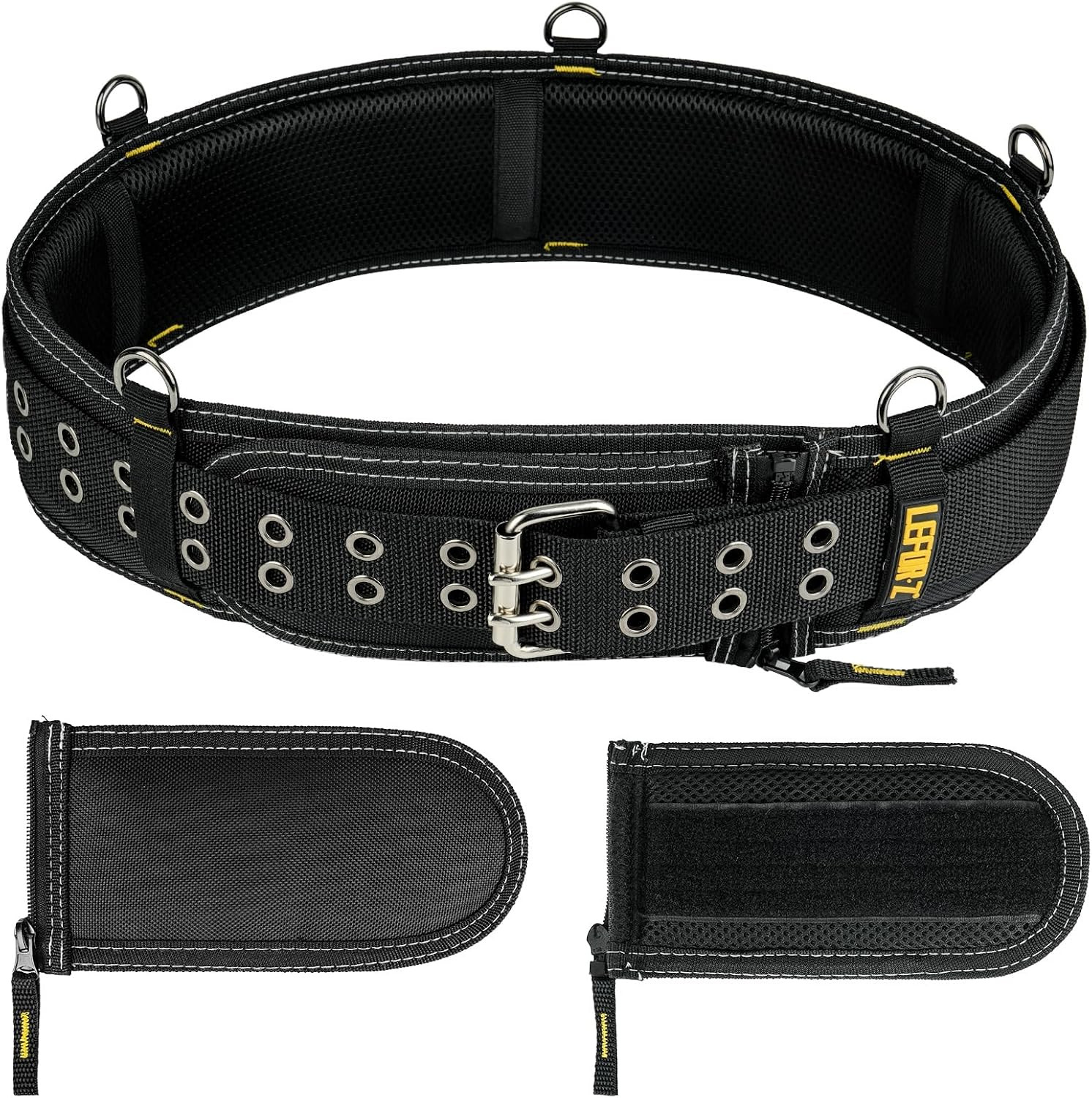 Padded Tool Belt,4-Inch Heavy Duty Tool Belts for Men with 5 Suspenders