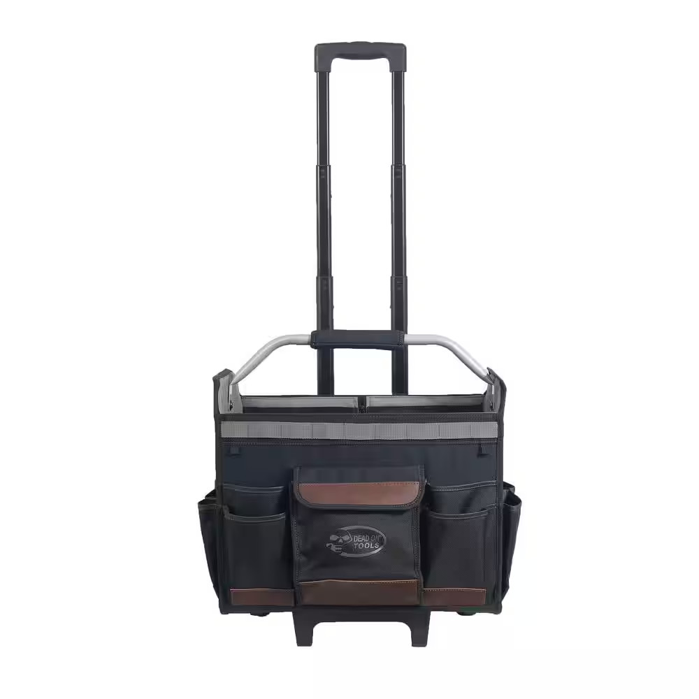 18 In. Rolling Tool Tote Bag with Extended Handle