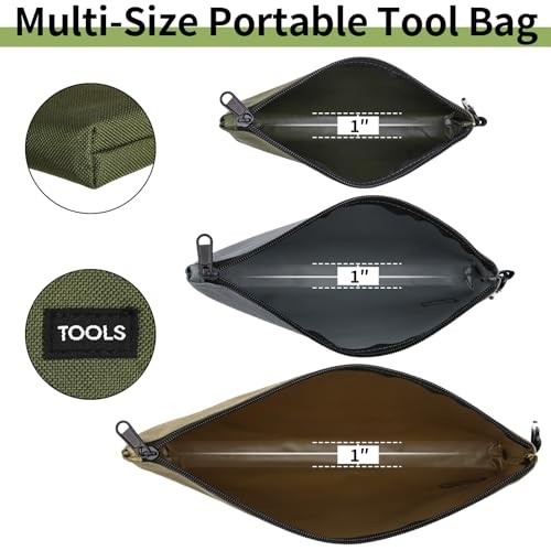 COIDEA 6 Pack Zipper Pouch Tool Bag Storage Organizer