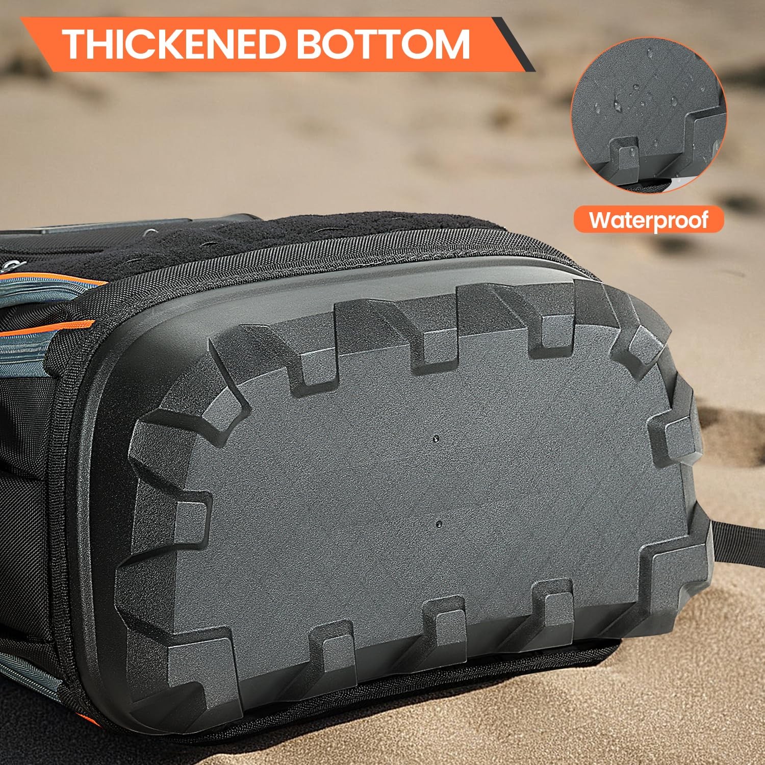 Tool Backpack, 35 Pockets, 18.5 x 13.7 x 7.8 Inches, Black and Orange, Water-…