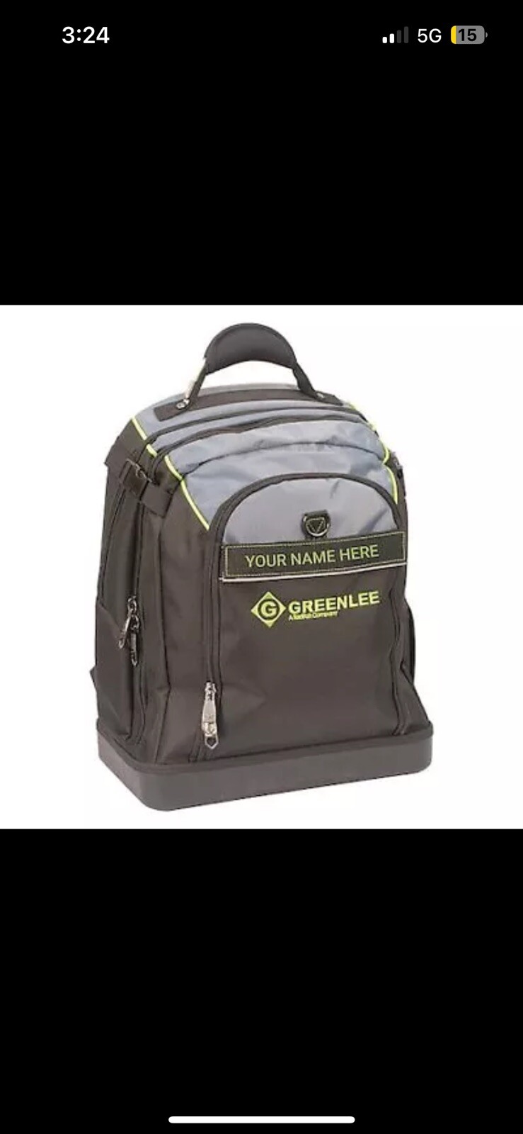 Greenlee 0158-27 Tool Bag, Black, Polyester, 27 Pockets