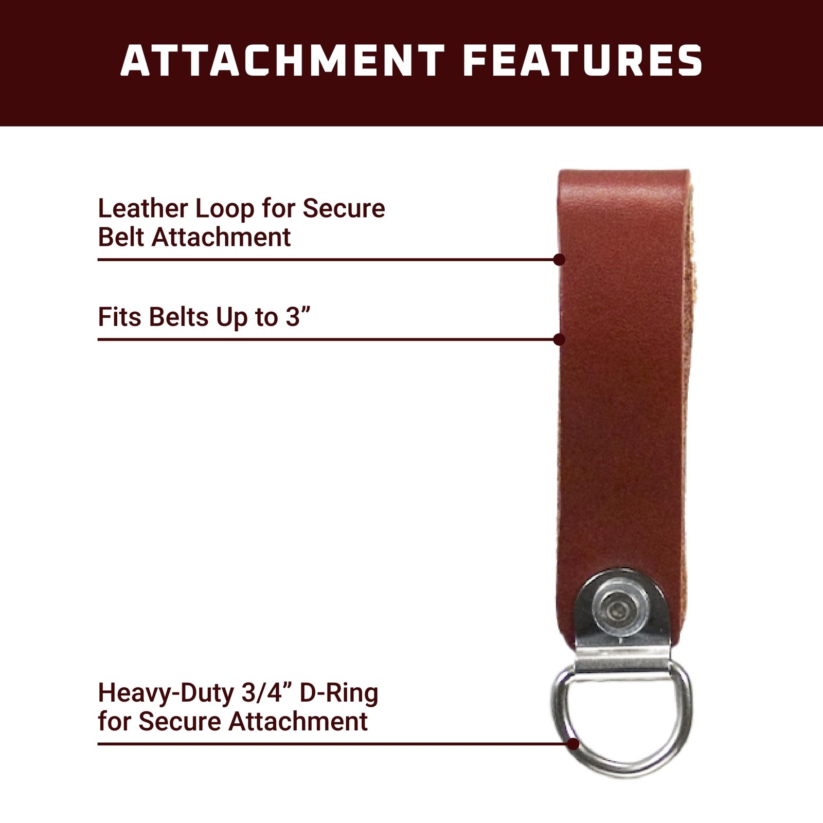 Occidental Leather Utility Dee – Fits Up to a 3” Work Belt – One Size, Brown