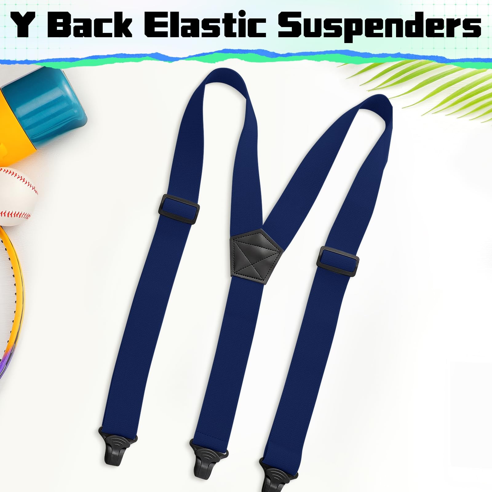 Jiuguva Men’s Hidden Undershirt Suspender Men Airport One Size, Navy Blue