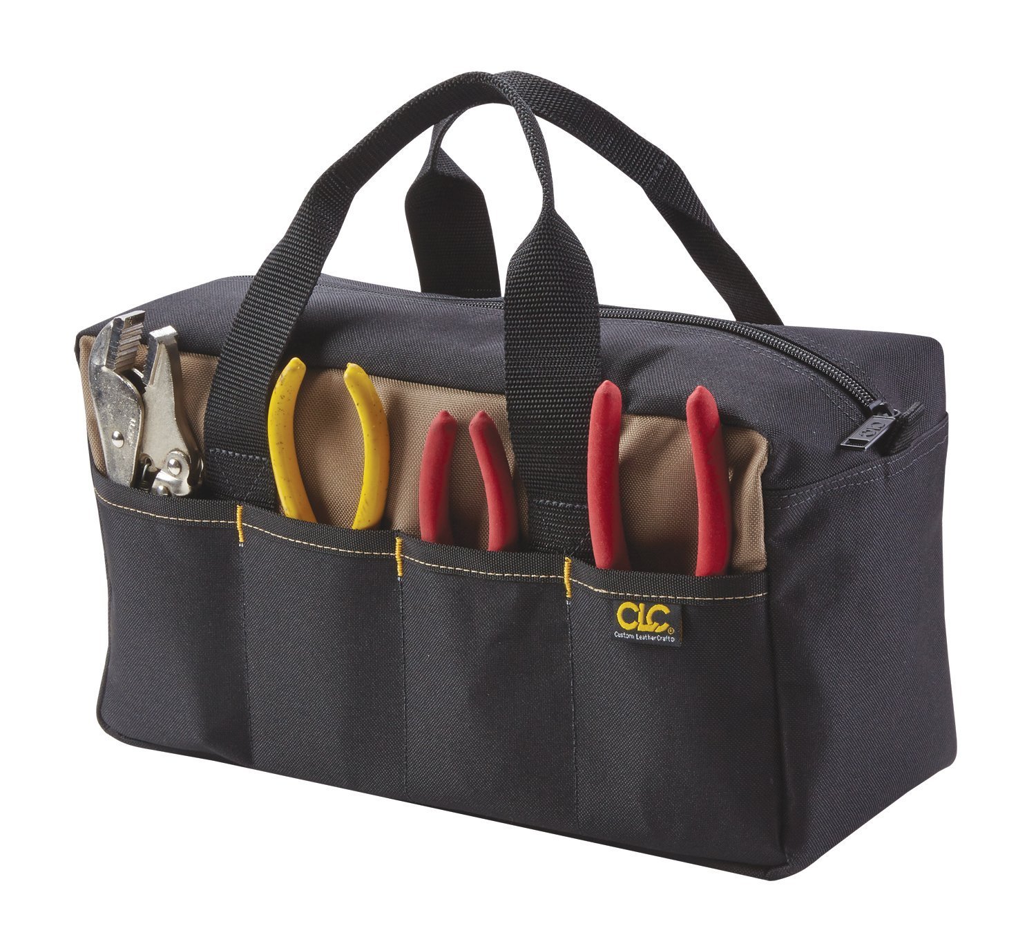 CLC Custom Leathercraft 1116 14-Inch Standard Tool Tote Bag, 8 Outside Pockets
