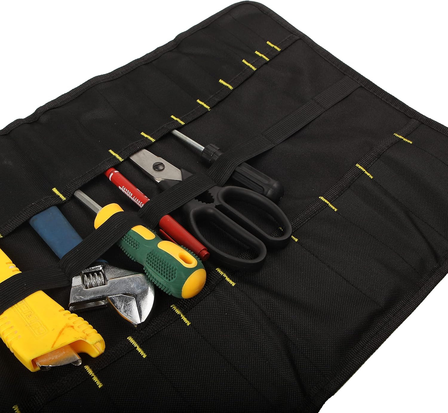 22 Pocket Tool Bag Canvas Wrench Roll up Pouch/Screwdriver Pliers Roller Compart