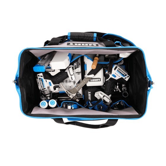 HART STACK 18In Hard Bottom Tool Bag DurableFabric Independent Waterproof Bottom