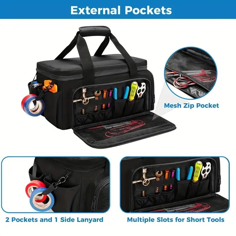 14″Durable Heavy Duty Durable Portable Tool Storage Bag Organizer Large capacity