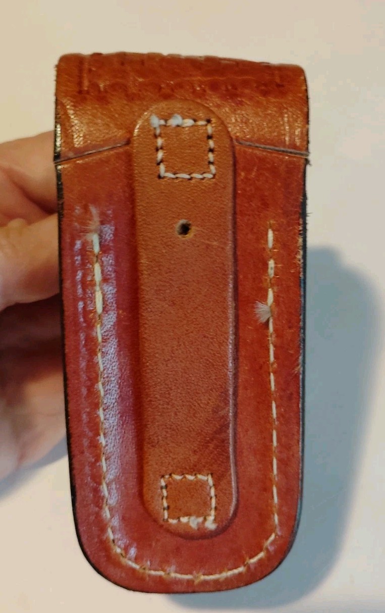 Leather Pocket Knife Sheath For Folding Blade Knives Case Belt Pouch Tooled