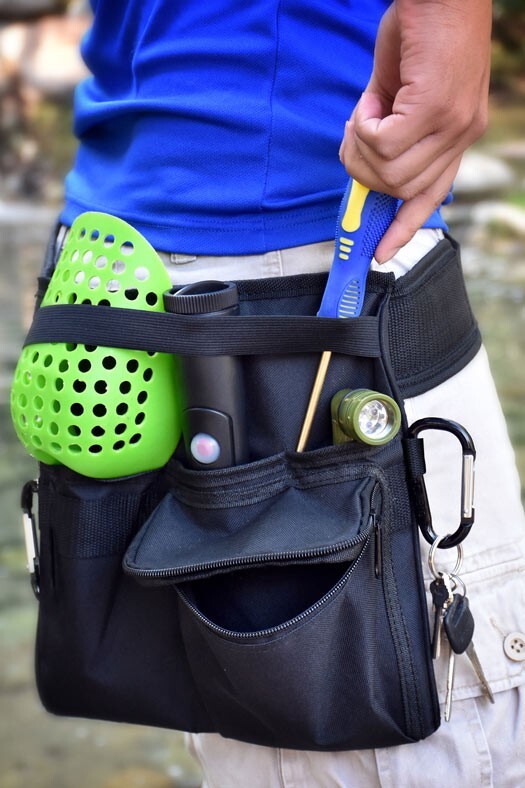 Metal Detecting Utility Belt & Pouch | 3 Pocket + Carabiners Zipper | Camping