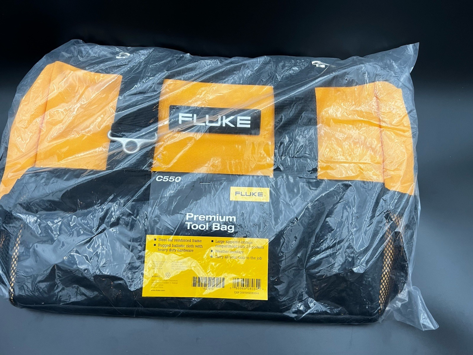 Fluke C550 Premium Tool Bag Steel Reinforced Frame 25 Pocket Storage