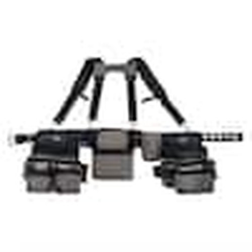 BUCKET BOSS Mullet Buster Tool Belt with Suspenders – 29 Pockets Grey