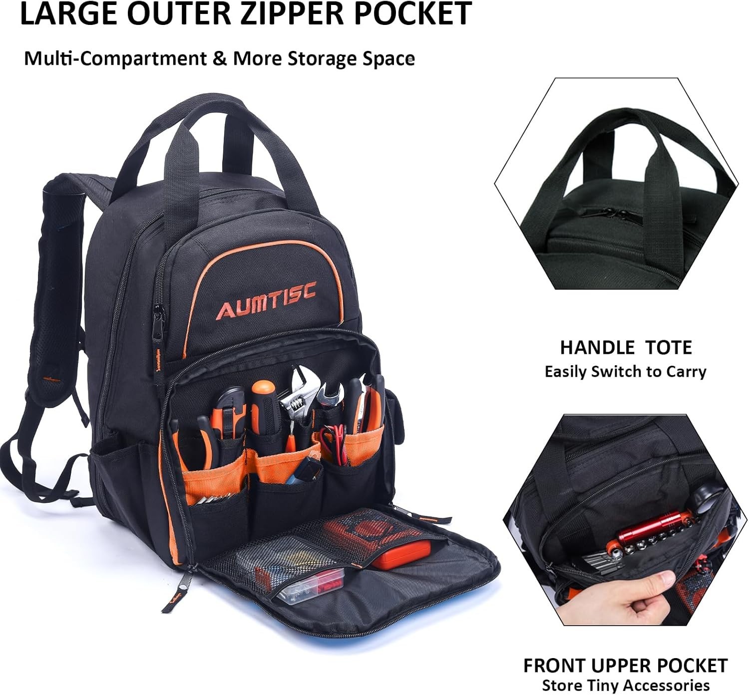 Heavy-Duty Tool Bag Backpack for Professionals – 49 Pockets, Water-Resistant
