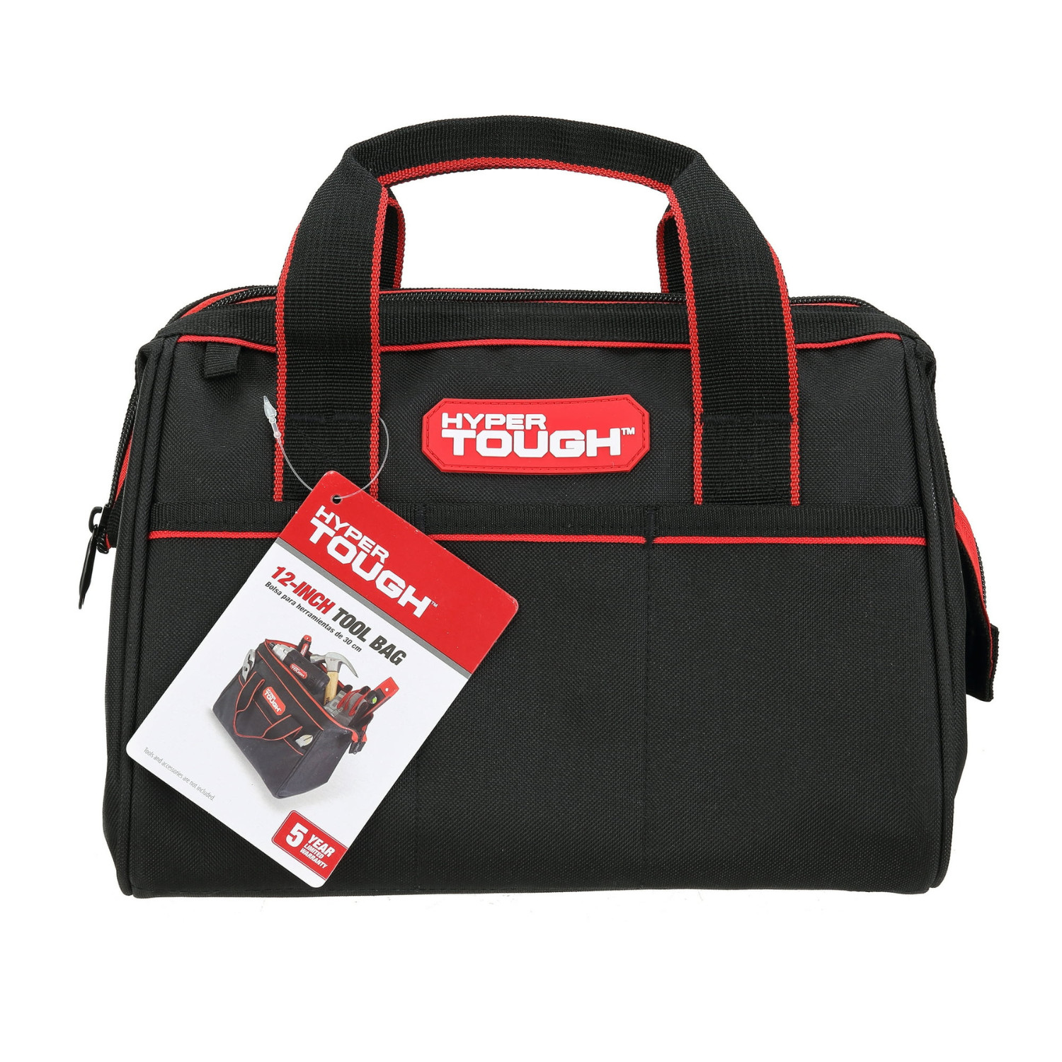 12 Inch Hyper Tough Polyester Tool Bag, with Full-Length Zipper and Double Strap