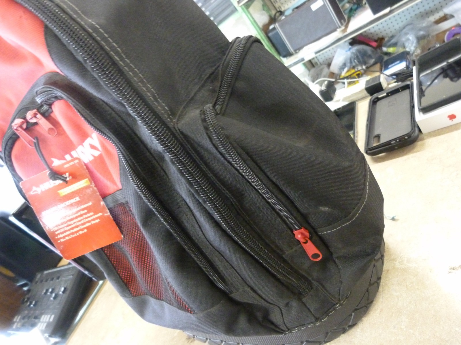 Husky Pro Tool Backpack Heavy Duty Rubber Bottom Storage Bag (H-68003-03)