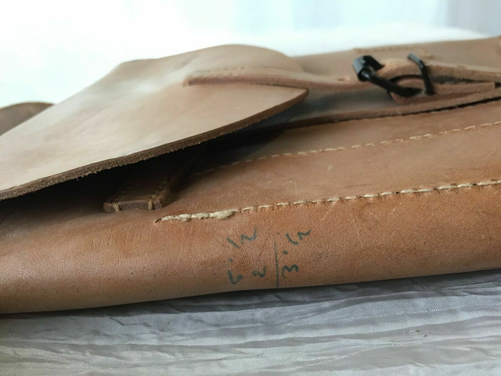 French Vintage WW2 Era Army Surplus Mens Leather Tool Bag Tool Roll Folding Bag
