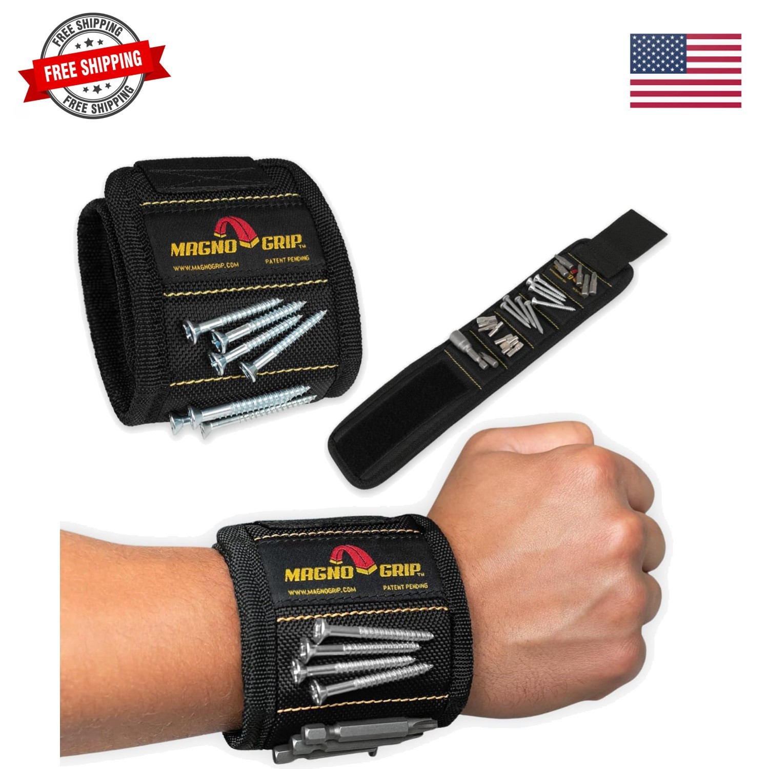 Magnetic Wristband for Holding Screws, Nails, Drill Bits, Super Strong Magnet…