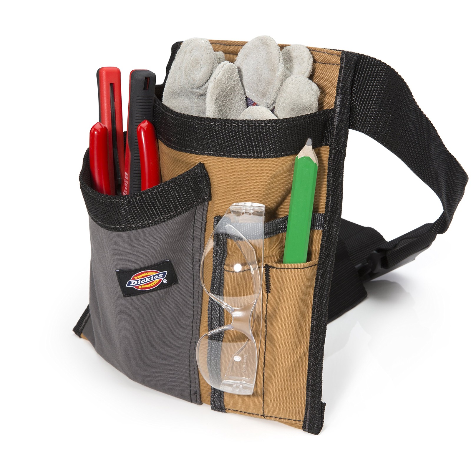 Dickies 5-Pocket Single Side Tool Belt Pouch/Work Apron for 1 Unit, Tan