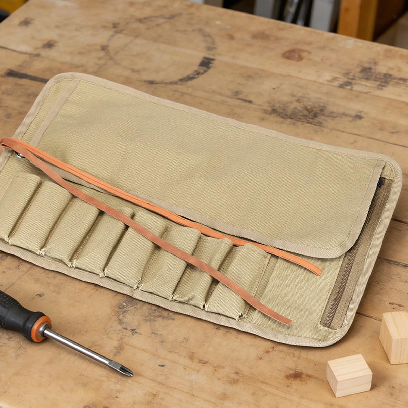 8 Slots Roll up Bag Tool Bag Wear Resistant Lightweight Holder for Screwdrivers