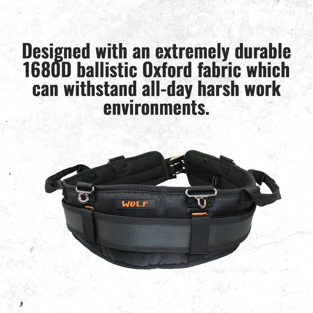 WOLF WTH2110 Heavy-Duty Ballistic Padded Tool Work Belt | w/Pouches, Holsters…