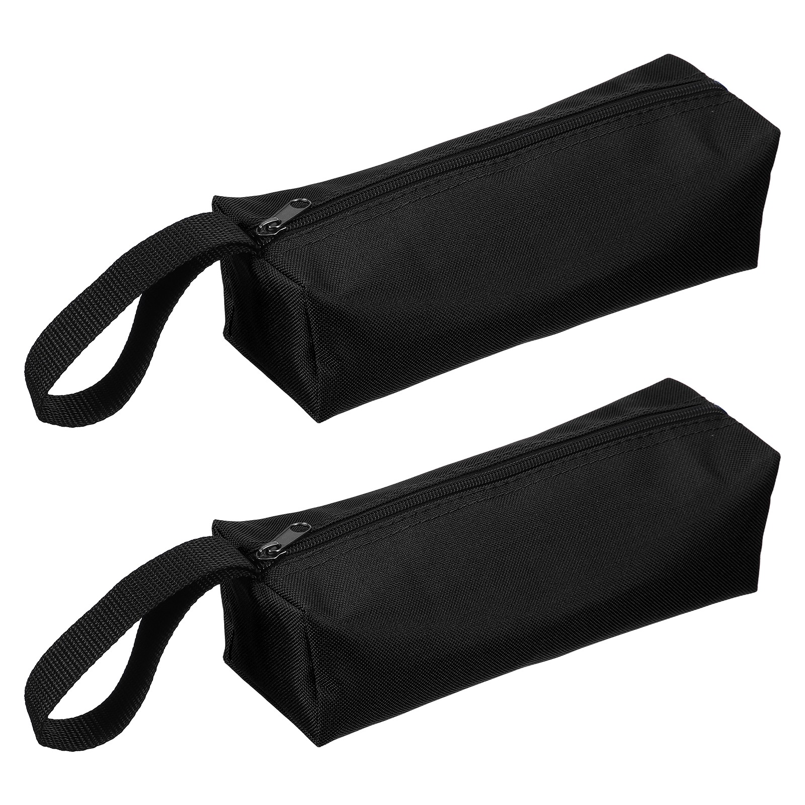 2 Pcs 9.8×3.3×2.8″ Multi Purpose Zipper Canvas Tool Pouch, Black