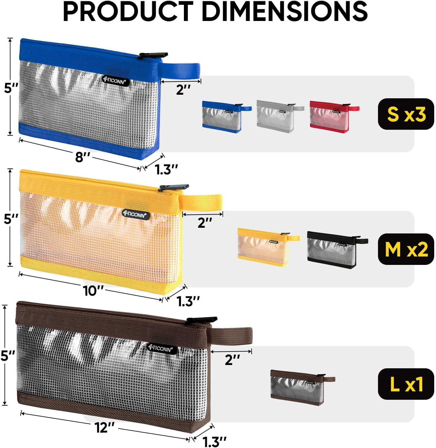 Tool Pouch, 1680D Oxford Small Tool Bag, Tool Pouches with Zipper, Clear Utility