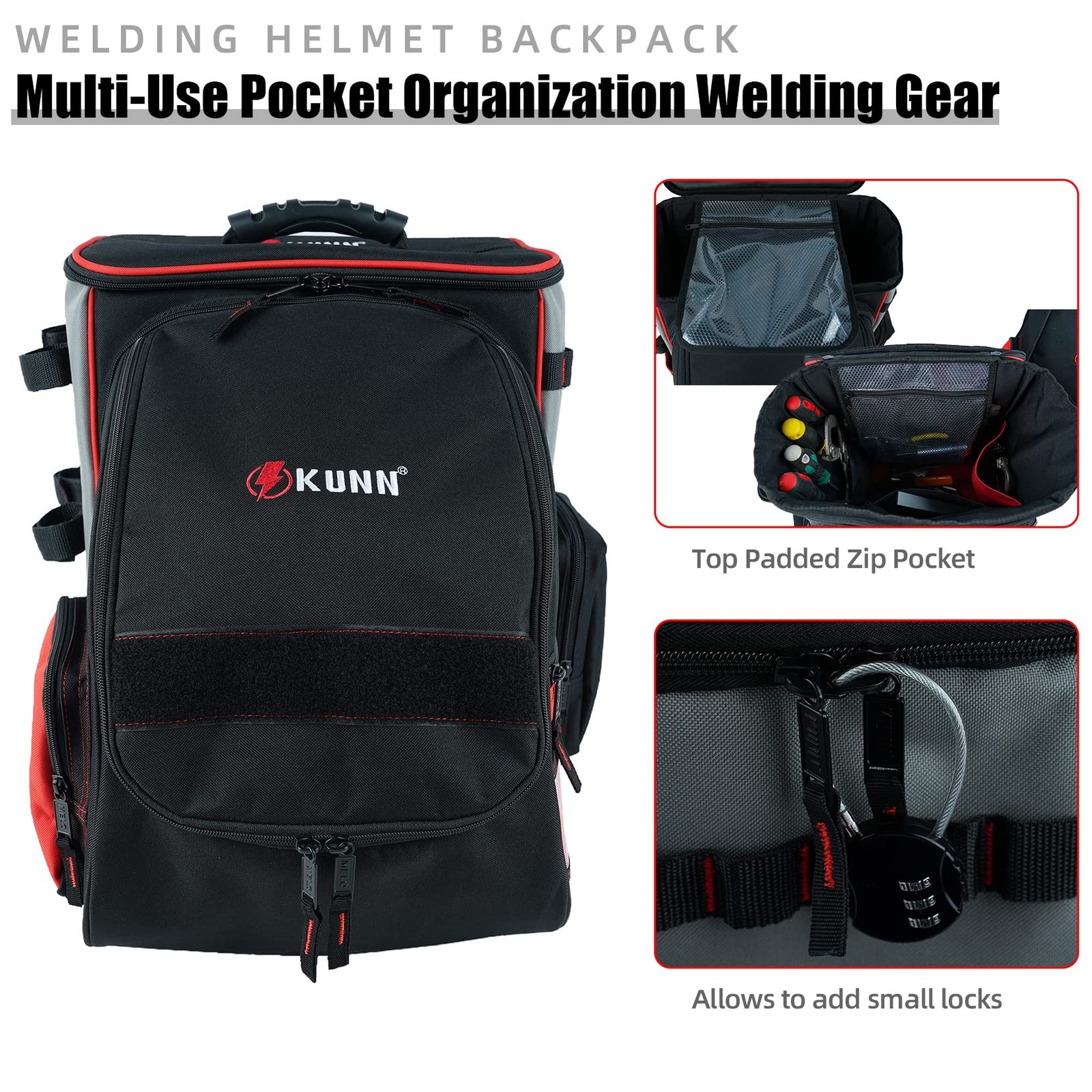 Welding-Backpack with Detachable Helmet-Bag – Durable Comfortable Tool Backpa…